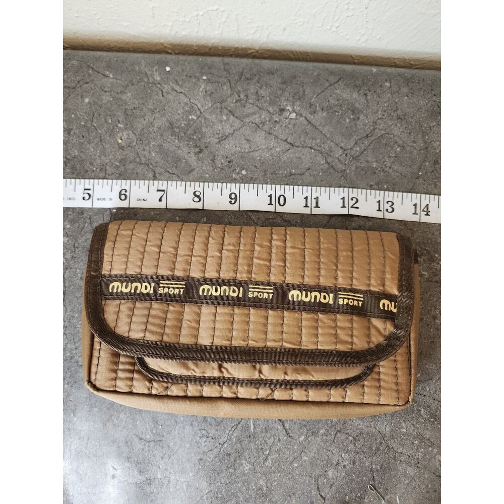 Vtg Rare Mundi Sport Brown hook and loop nylon‎ wallet 80's